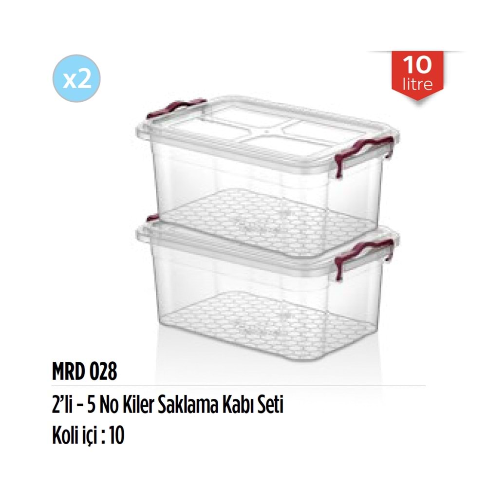 MRD028 2Lİ 5 NO 10,0 LT KİLER SAKLAMA MERDEM