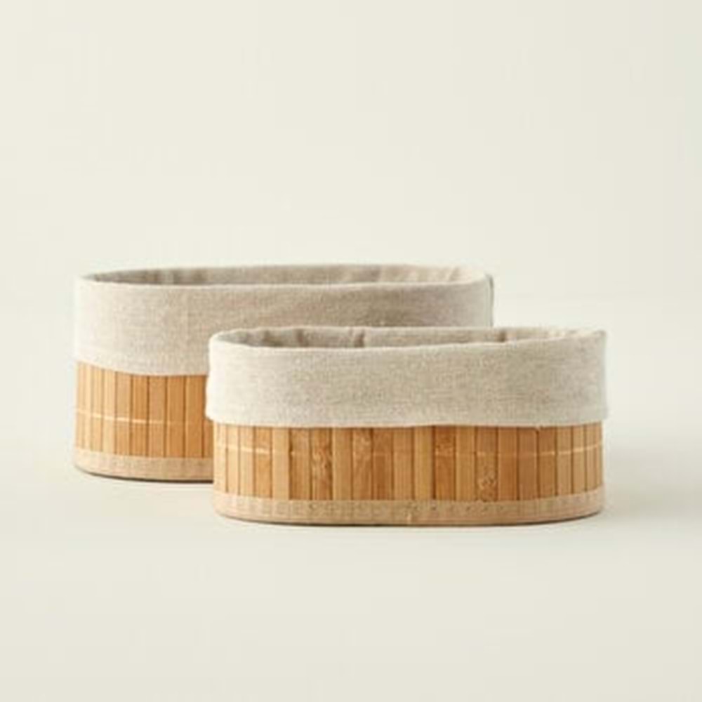 DMR 9184 BAMBU 2 Lİ OVAL SEPET