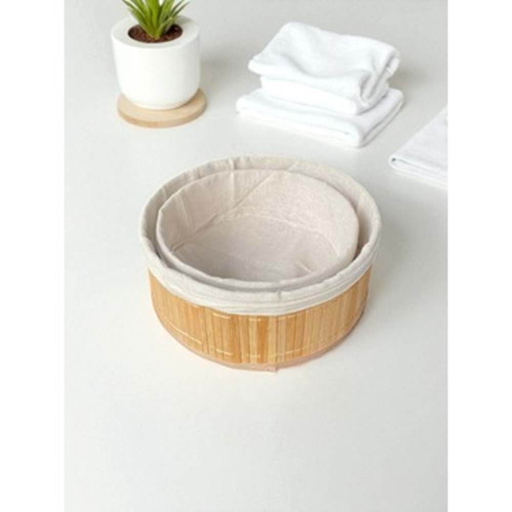 DMR 9187 BAMBU 2 Lİ YUVARLAK SEPET