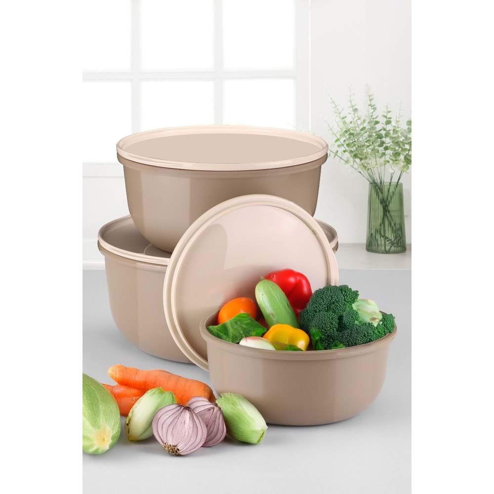 QUKA AYZA 3LÜ YUVARLAK SAKLAMA KABI SETİ