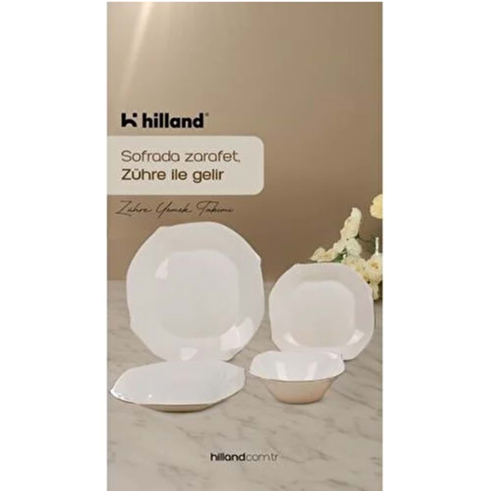 HİLLAND ZÜHRE 24 PARÇA YALDIZLI ARCOPAL YEMEK TAKIMI