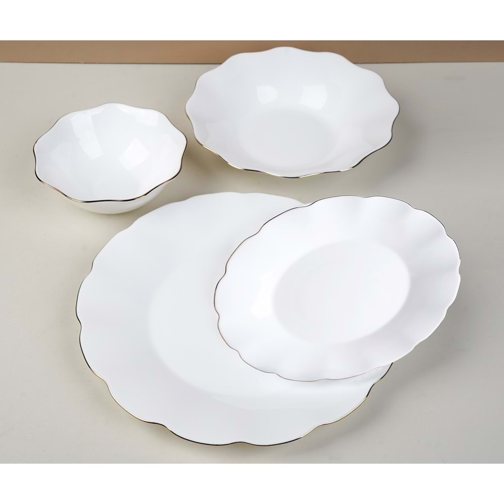 HİLLAND NERGİS 24 PARÇA YALDIZLI ARCOPAL YEMEK TAKIMI