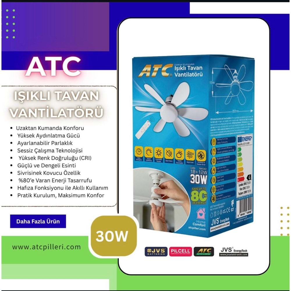 ATC IŞIKLI TAVAN VANTİLATÖRÜ