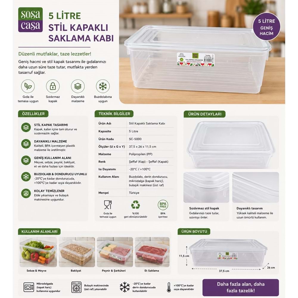 SASA CASA 5 LT SAKLAMA