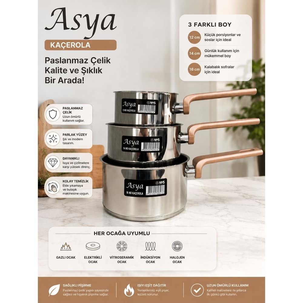 NMS ASYA 16 CM KAÇEROLA
