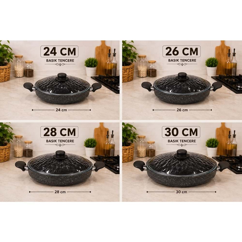 VENÜS BASIK 28 CM GRANİT TENCERE