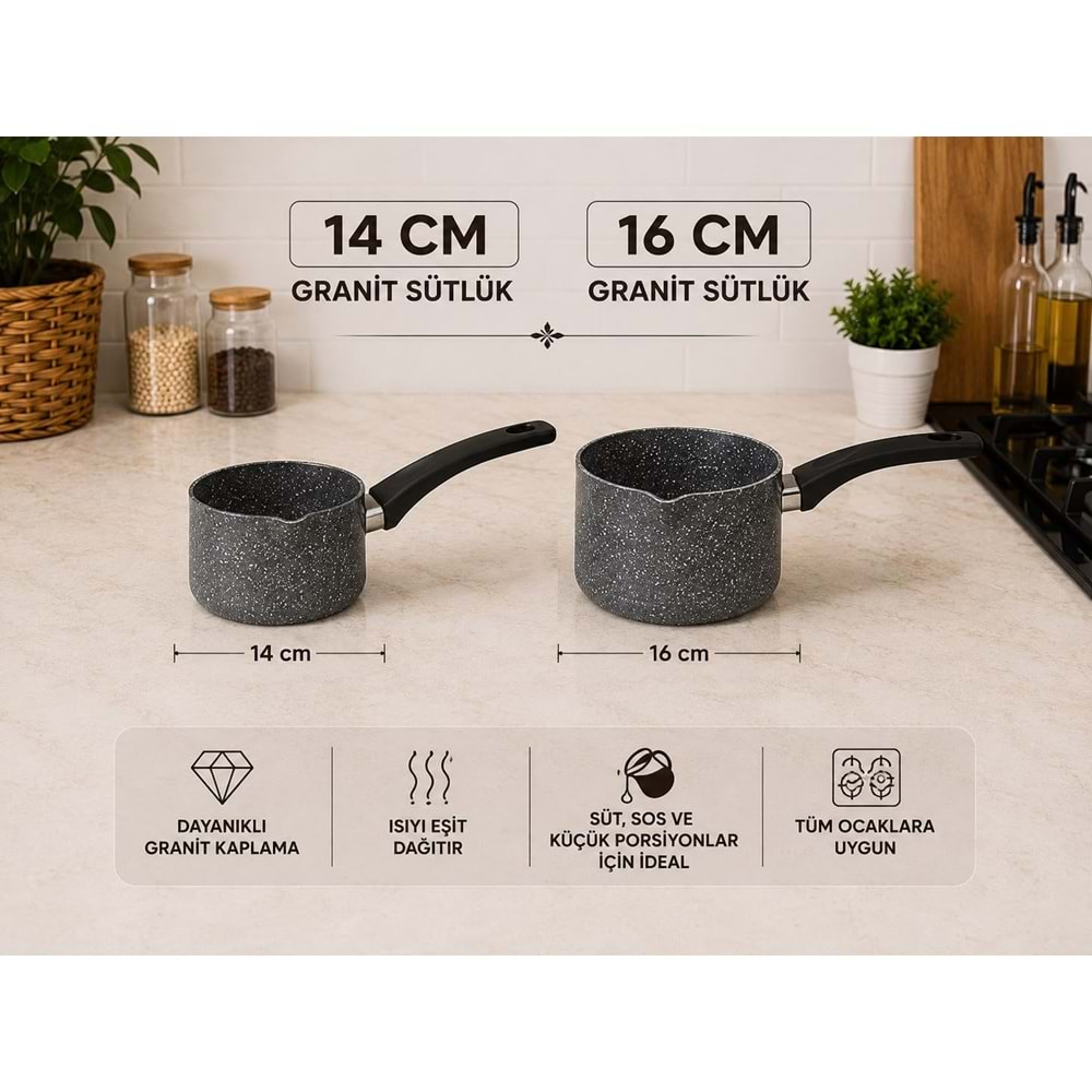 HARİKA SÜTLÜK 16 CM GRANİT