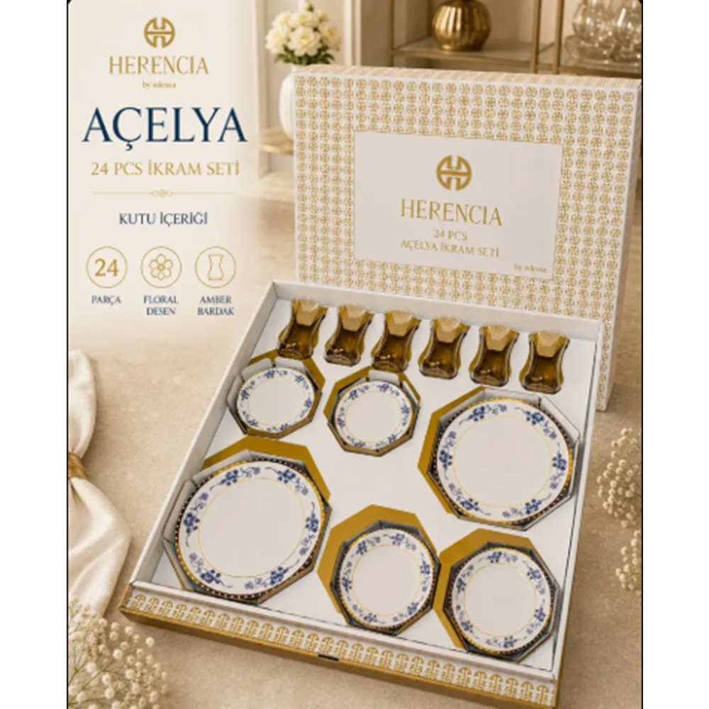 HERENCİA AÇELYA 24 PRÇ İKRAM SETİ