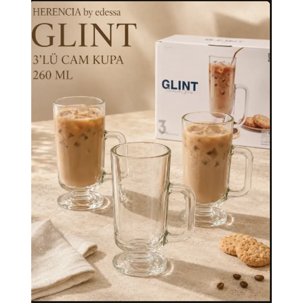 HERENCİA GLİNT 260 ML 3 LÜ KAHVE BARDAK
