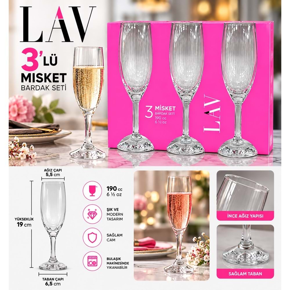 LAV MİS535 3 LÜ KADEH
