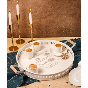 WARDY 25638 BEYAZ DANTEL 37 CM AHSAP KULP TEPSİ