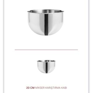 NMS 20 CM ÇELİK MİKSER KABI
