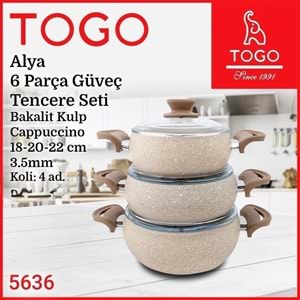 TOGO 5636 6PRÇ KAPİÇİNO GRANİT TENCERE SETİ