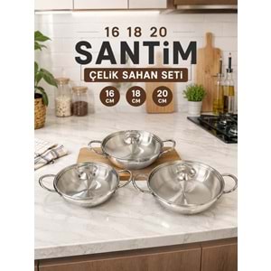 ETERNİA SAHAN 16_18_20 ÇELİK TENCERE SETİ