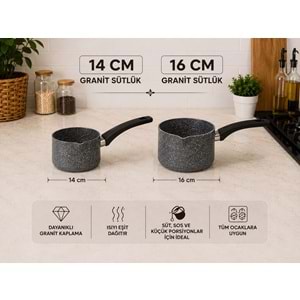 HARİKA SÜTLÜK 16 CM GRANİT