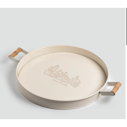 WARDY 04663 CAPPUCİNO BASKI 37 CM AHSAP KULP TEPSİ