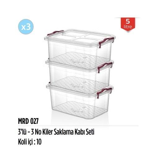 MRD027 3LÜ 5 LT SAKLAMA KABI