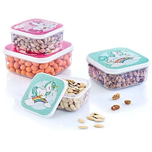 HOBY LİFE 02 0979 4 LÜ KARE FUNBOX SAKLAMA KABI