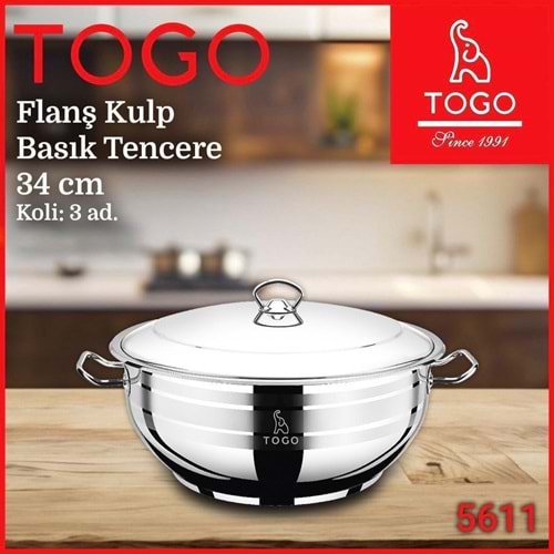 TOGO 5611 BASIK 34 CM ÇELİK TENCERE