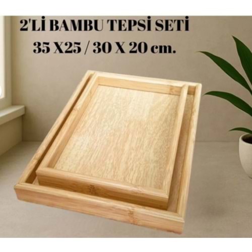 BARANEX 34435 BAMBU 2 Lİ TEPSİ