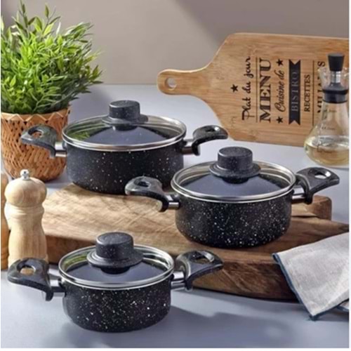 REDLON 16-18-20 GRANİT TENCERE SETİ