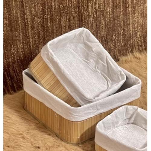 DMR 9186 BAMBU 2 Lİ KARE SEPET