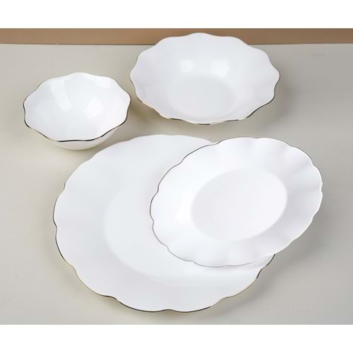 HİLLAND NERGİS 24 PARÇA YALDIZLI ARCOPAL YEMEK TAKIMI