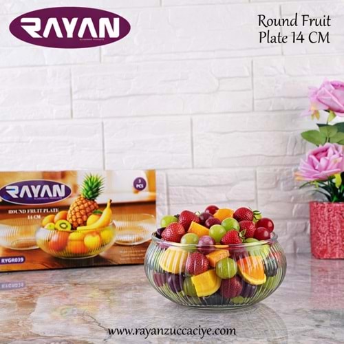 RAYAN 3LÜ ROUND FRUIT PLATE 14 CM