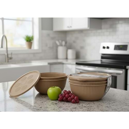 SAĞLIK SP-313 3LÜ YUVARLAK SAKLAMA KABI