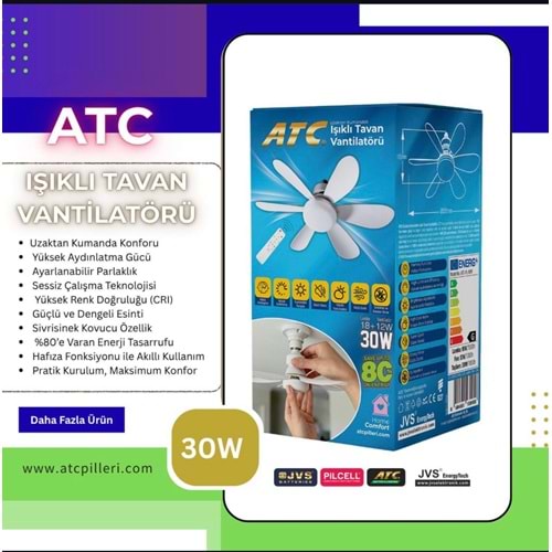 ATC IŞIKLI TAVAN VANTİLATÖRÜ