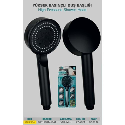 5-K FONKSİYONLU DUŞ BAŞLIĞI KTX-2994