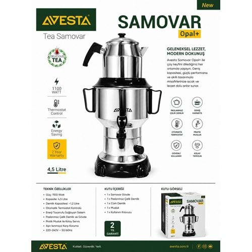 AVİ-1151 SAMOVAR 4,5 LİTRE SEMAVER
