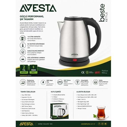 AVİ-1000 BESTE KETTLE ÇELİK