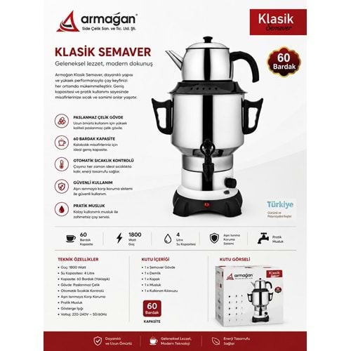 ARMAĞAN 60 BARDAK SEMAVER