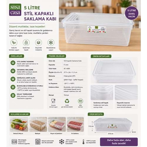SASA CASA 5 LT SAKLAMA