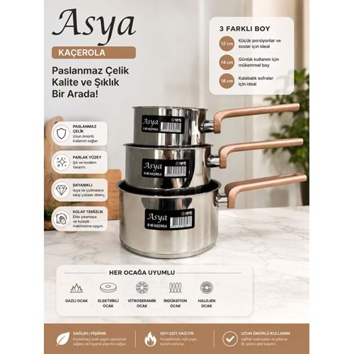 NMS ASYA 16 CM KAÇEROLA