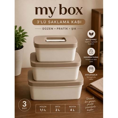 QUKA 620 MYBOX 3LÜ SAKLAMA KABI SETİ