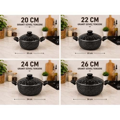 VENÜS DERİN 24 CM GRANİT TENCERE