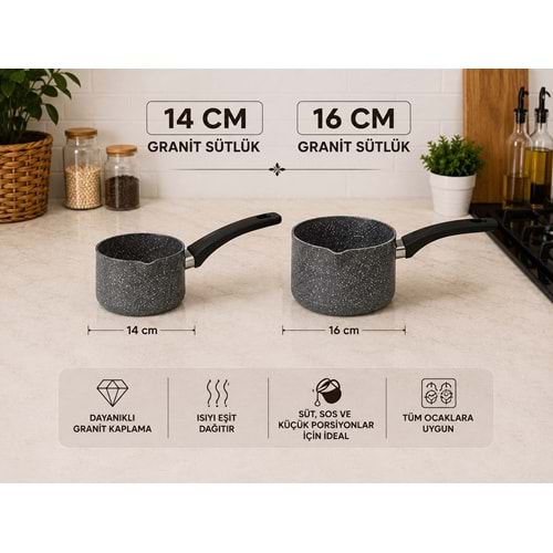 HARİKA SÜTLÜK 14 CM GRANİT