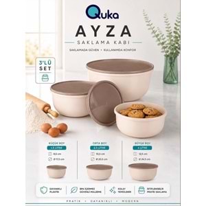 QUKA AYZA 3LÜ YUVARLAK SAKLAMA KABI SETİ