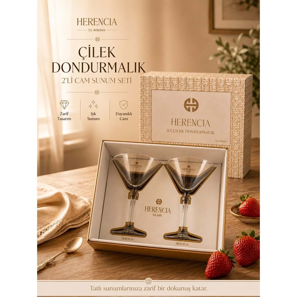 HERENCİA 2 Lİ BAL ÇİLEK AYAKLI SUNUMLUK