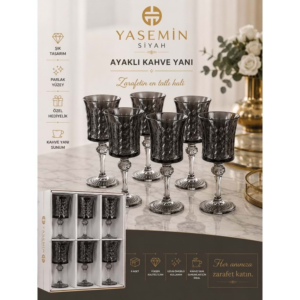 HERENCİA SİYAH YASEMİN KAHVE YANI