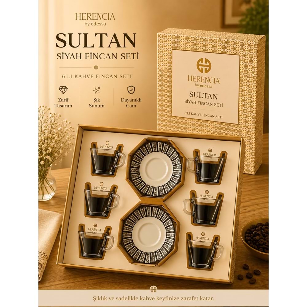 HERENCİA SULTAN SİYAH FİNCAN SETİ