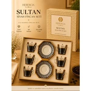 HERENCİA SULTAN SİYAH FİNCAN SETİ