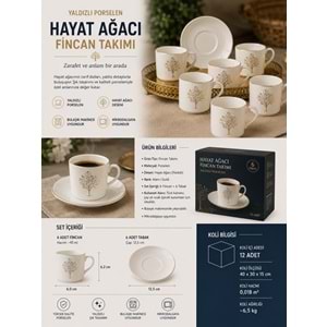 PORZELLAN HAYAT AĞACI FİNCAN TAKIMI