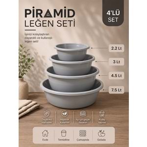 QUKA 623 4LÜ PİRAMİT BADYA SET