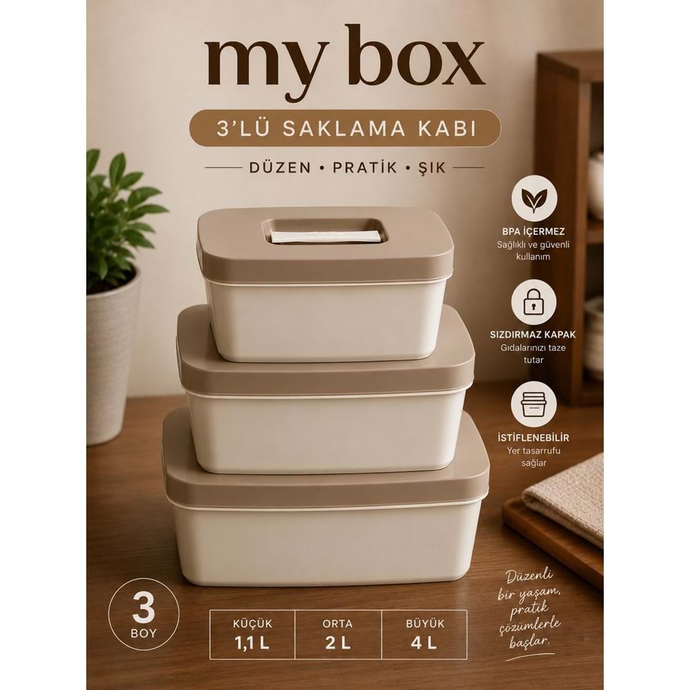 QUKA 620 MYBOX 3LÜ SAKLAMA KABI SETİ